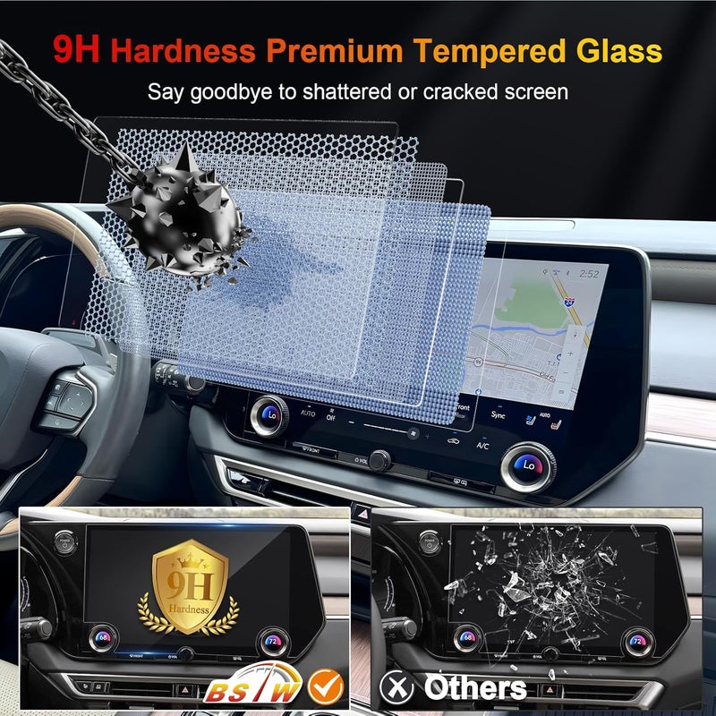 BSTW for 2025 Lexus RX Screen Protector for 2023-2026 Lexus RX 350/350h Hybrid/450h+ PHEV/500h 14-in Display for 2026 Lexus RX Accessories 9H Anti-Scratch Tempered Glass Protective Film (RX 14-In HD) - Image 5